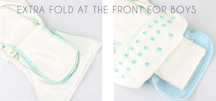 Cloth Nappies for Night Time - Extra Fold for Boys