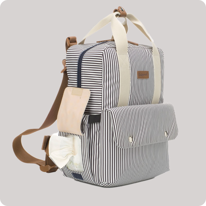 Sac dos langer Robyn Backpack Navy Stripe Babymel - BamBinou