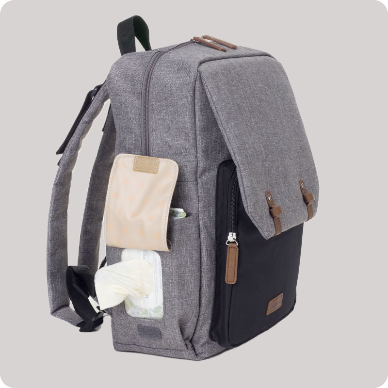 Babymel George Backpack Changing Bag - Grey/Black