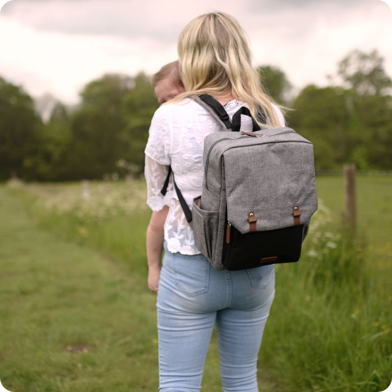 Babymel George Backpack Changing Bag - Grey/Black