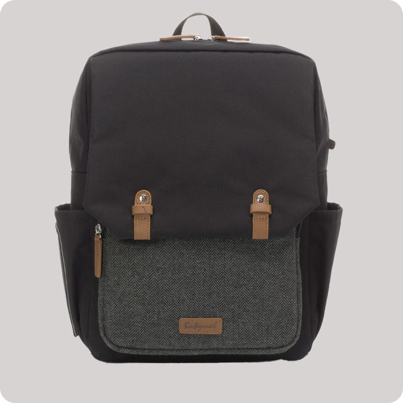 Babymel George Backpack Changing Bag - Black/Tweed