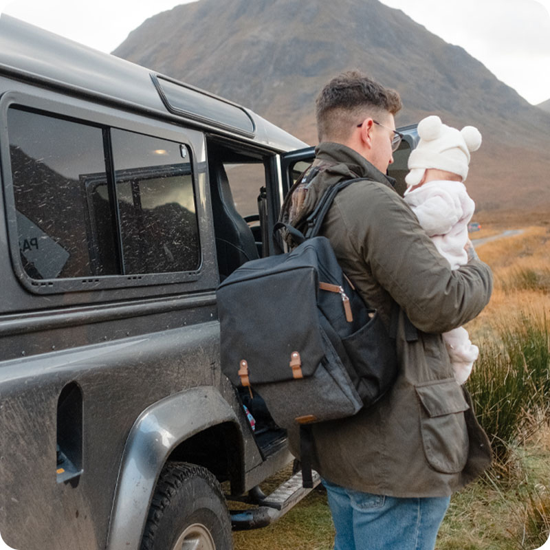 Babymel George Backpack Changing Bag - Black/Tweed