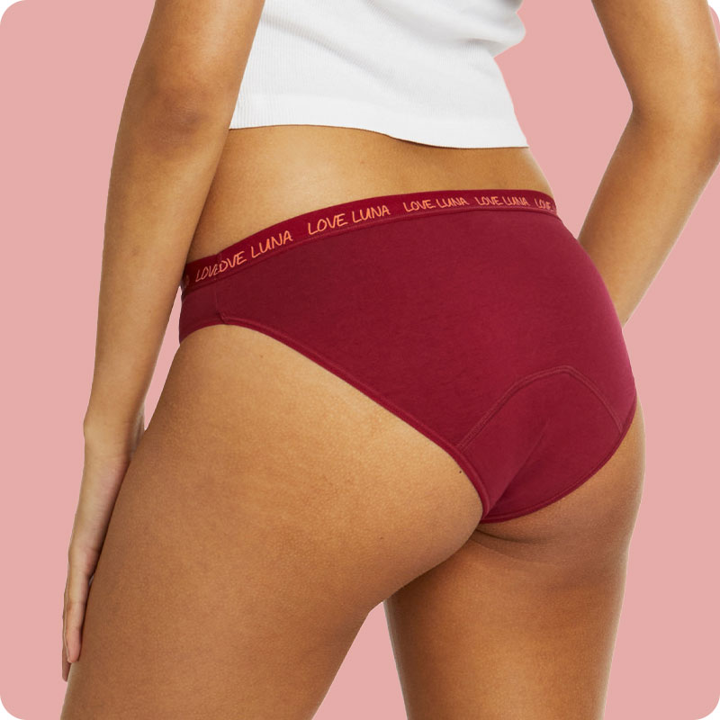 Love Luna Teen Bikini Style Period Pants - Dark Cherry