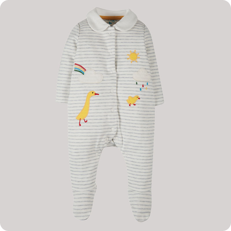 Clearance - Frugi Collared Babygrow 12-18 Months - Old Stock
