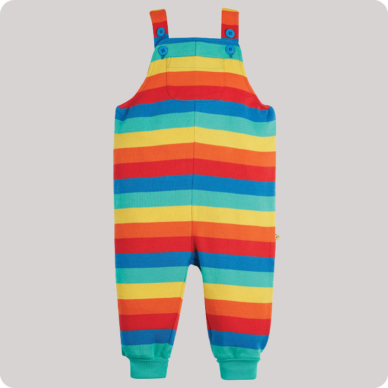 Frugi Parsnip Dungaree - Rainbow Stripes