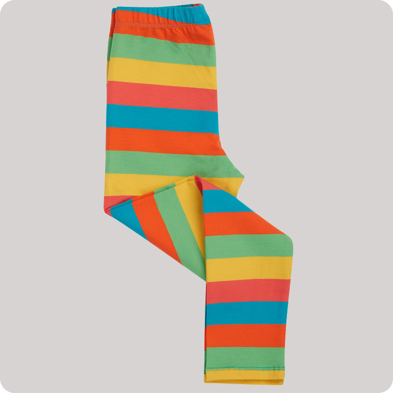 Frugi Libby Printed Leggings - Camper Rainbow Stripes