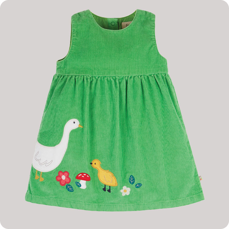 Frugi Lily Cord Dress - Fjord Duck