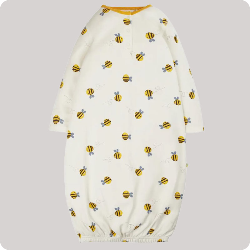 Frugi Sleepy Baby Gown 0-3 Months - Buzzy Bee