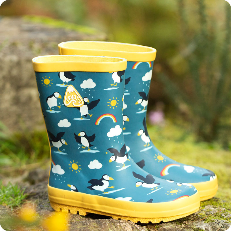 Frugi Puddle Buster Wellies - Puffin Puddles