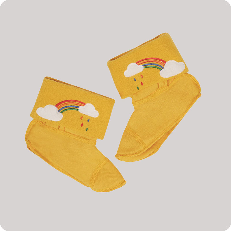 Frugi Warm Up Welly Liners - Rainbows