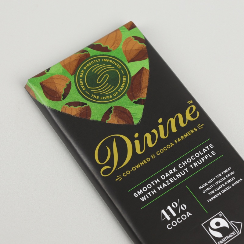 Divine Fairtrade Dark Chocolate Hazelnut Truffle 90g