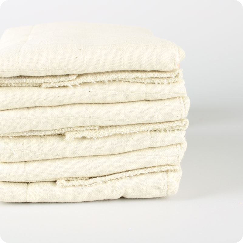 Muslinz Cotton Prefolds Unbleached - 6 Pack