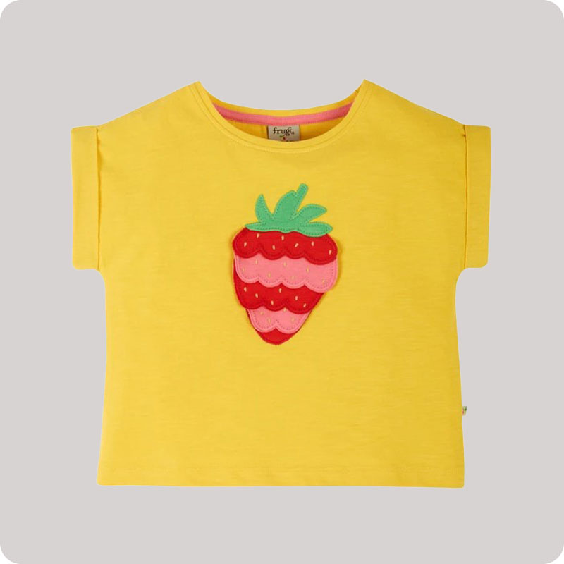 Frugi Sophia Slub T-Shirt - Strawberry